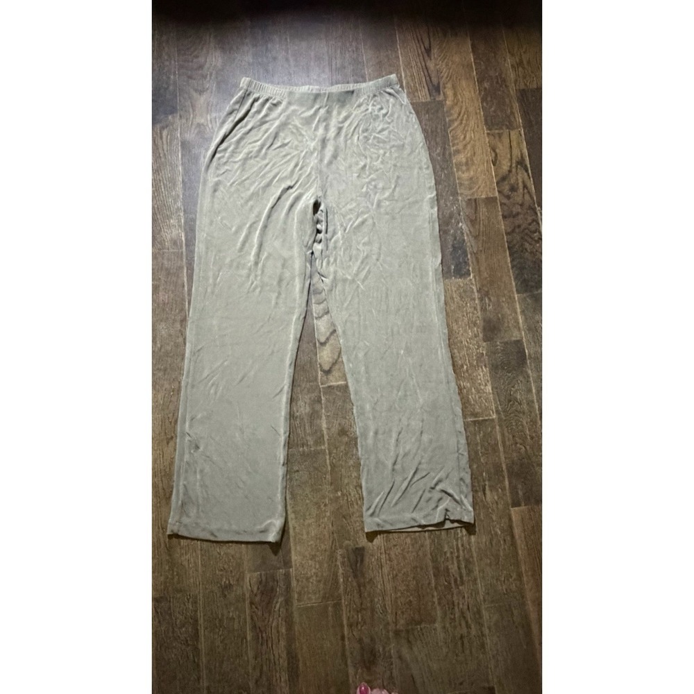 Chico's‎ Women  Slinky Knit Pull On Straight Leg Pants Taupe 1 Regular Medium